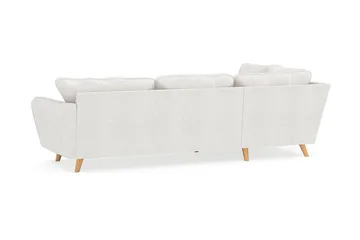 Trend Lyx 4-sits Vänstervänd L-formad Schäslongsoffa i Bouclé - Vit - Möbler - Soffa - Divansoffa & schäslongsoffa - 4 sits soffa med divan