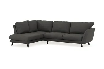 Trend Lyx 4-sits Vänstervänd L-formad Schäslongsoffa i Manchester - Mörkgrå - Möbler - Soffa - Divansoffa & schäslongsoffa - 4 sits soffa med divan