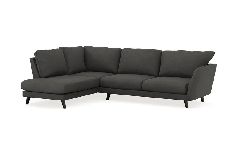 Trend Lyx 4-sits Vänstervänd L-formad Schäslongsoffa i Manchester - Mörkgrå - Möbler - Soffa - Divansoffa & schäslongsoffa - 4 sits soffa med divan