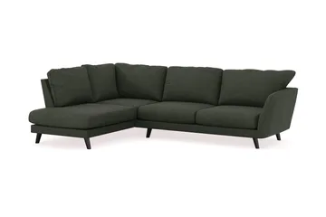 Trend Lyx 4-sits Vänstervänd L-formad Schäslongsoffa i Manchester - Mörkgrön - Möbler - Soffa - Divansoffa & schäslongsoffa - 4 sits soffa med divan