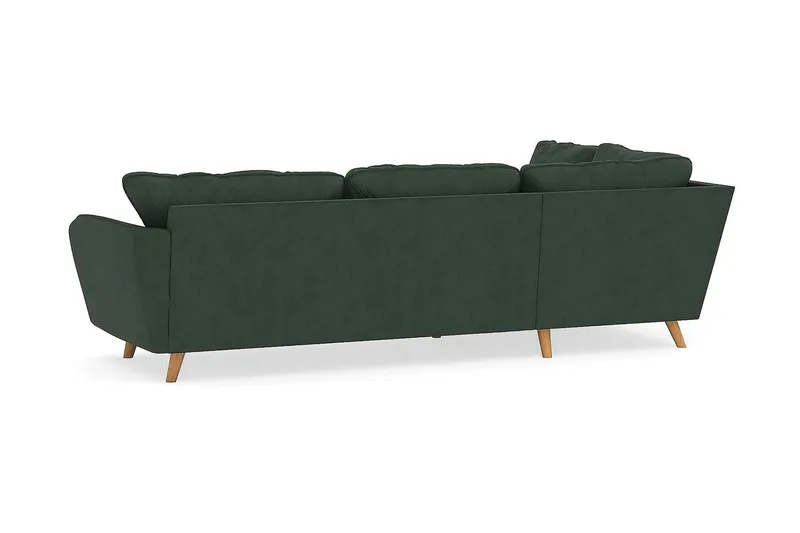 Trend Lyx 4-sits Vänstervänd L-formad Schäslongsoffa i Manchester - Mörkgrön - Möbler - Soffa - Divansoffa & schäslongsoffa - 4 sits soffa med divan