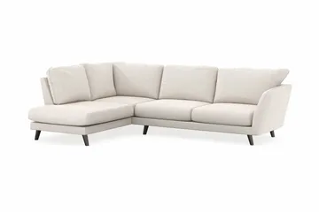 Trend Lyx 4-sits Vänstervänd L-formad Schäslongsoffa i Sammet - Krämvit - Möbler - Soffa - Divansoffa & schäslongsoffa - 4 sits soffa med divan