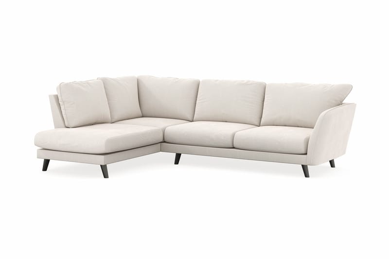 Trend Lyx 4-sits Vänstervänd L-formad Schäslongsoffa i Sammet - Krämvit - Möbler - Soffa - Divansoffa & schäslongsoffa - 4 sits soffa med divan