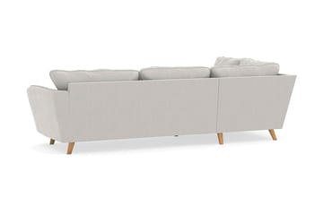 Trend Lyx 4-sits Vänstervänd L-formad Schäslongsoffa i Sammet - Krämvit - Möbler - Soffa - Divansoffa & schäslongsoffa - 4 sits soffa med divan