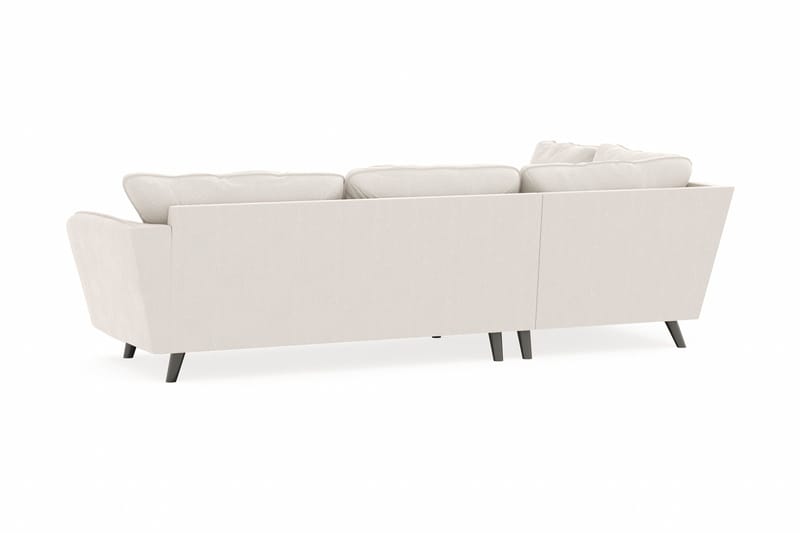 Trend Lyx 4-sits Vänstervänd L-formad Schäslongsoffa i Sammet - Krämvit - Möbler - Soffa - Divansoffa & schäslongsoffa - 4 sits soffa med divan
