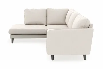 Trend Lyx 4-sits Vänstervänd L-formad Schäslongsoffa i Sammet - Krämvit - Möbler - Soffa - Divansoffa & schäslongsoffa - 4 sits soffa med divan