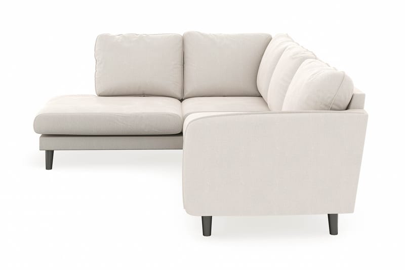 Trend Lyx 4-sits Vänstervänd L-formad Schäslongsoffa i Sammet - Krämvit - Möbler - Soffa - Divansoffa & schäslongsoffa - 4 sits soffa med divan