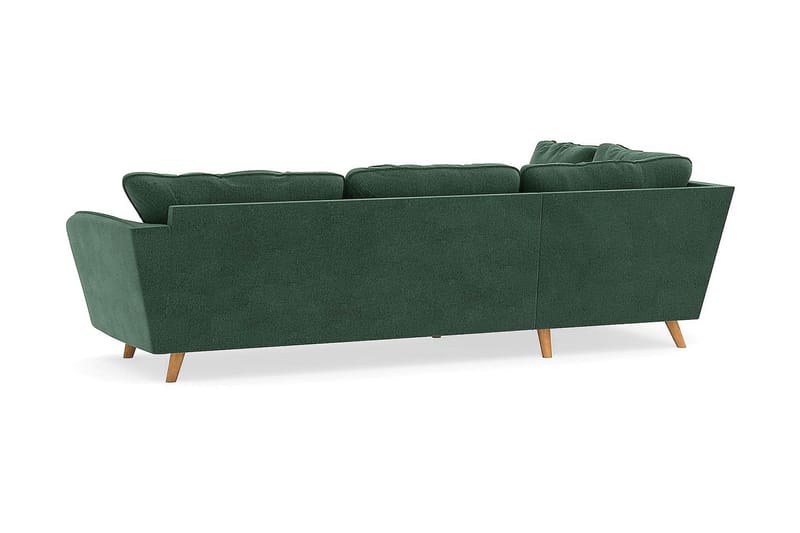 Trend Lyx 4-sits Vänstervänd L-formad Schäslongsoffa i Sammet - Mörkgrön - Möbler - Soffa - Divansoffa & schäslongsoffa - 4 sits soffa med divan