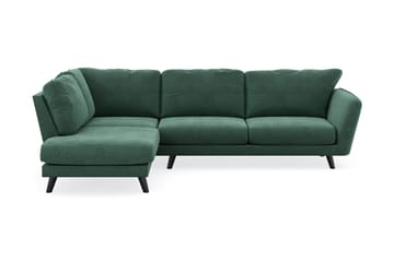 Trend Lyx 4-sits Vänstervänd L-formad Schäslongsoffa i Sammet - Mörkgrön - Möbler - Soffa - Divansoffa & schäslongsoffa - 4 sits soffa med divan