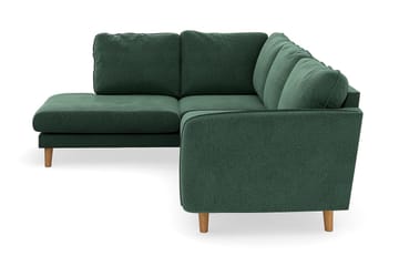 Trend Lyx 4-sits Vänstervänd L-formad Schäslongsoffa i Sammet - Mörkgrön - Möbler - Soffa - Divansoffa & schäslongsoffa - 4 sits soffa med divan
