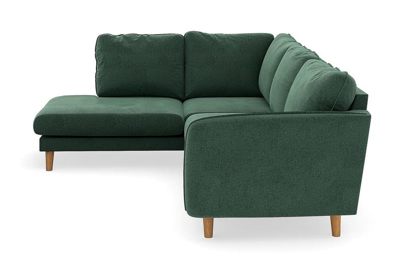 Trend Lyx 4-sits Vänstervänd L-formad Schäslongsoffa i Sammet - Mörkgrön - Möbler - Soffa - Divansoffa & schäslongsoffa - 4 sits soffa med divan