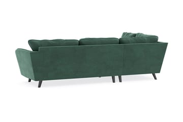 Trend Lyx 4-sits Vänstervänd L-formad Schäslongsoffa i Sammet - Mörkgrön - Möbler - Soffa - Divansoffa & schäslongsoffa - 4 sits soffa med divan