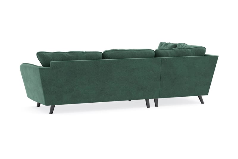 Trend Lyx 4-sits Vänstervänd L-formad Schäslongsoffa i Sammet - Mörkgrön - Möbler - Soffa - Divansoffa & schäslongsoffa - 4 sits soffa med divan