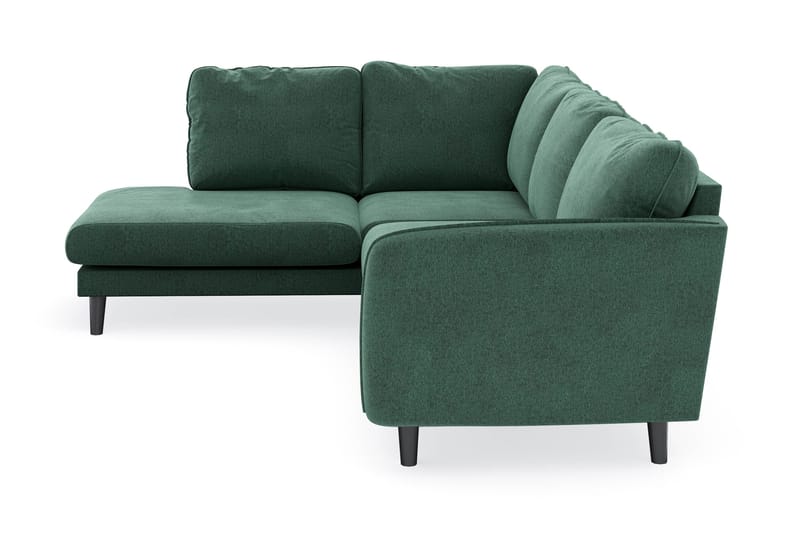 Trend Lyx 4-sits Vänstervänd L-formad Schäslongsoffa i Sammet - Mörkgrön - Möbler - Soffa - Divansoffa & schäslongsoffa - 4 sits soffa med divan