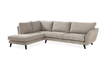 Trend Lyx 4-sits Vänstervänd L-formad Schäslongsoffa i Tyg - Beige - Möbler - Soffa - Divansoffa & schäslongsoffa - 4 sits soffa med divan