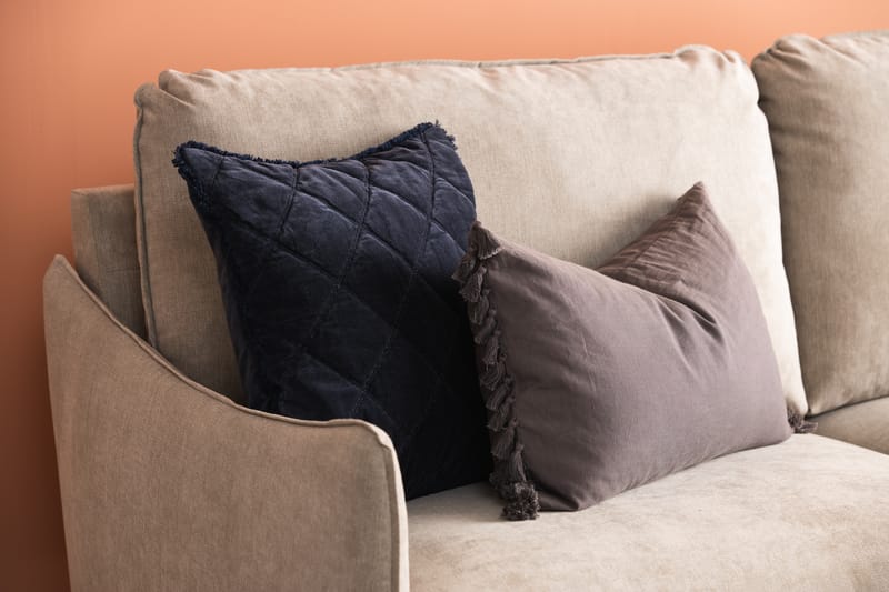 Trend Lyx 4-sits Vänstervänd L-formad Schäslongsoffa i Tyg - Beige - Möbler - Soffa - Divansoffa & schäslongsoffa - 4 sits soffa med divan