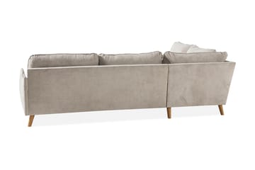 Trend Lyx 4-sits Vänstervänd L-formad Schäslongsoffa i Tyg - Beige - Möbler - Soffa - Divansoffa & schäslongsoffa - 4 sits soffa med divan