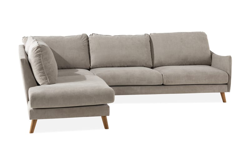 Trend Lyx 4-sits Vänstervänd L-formad Schäslongsoffa i Tyg - Beige - Möbler - Soffa - Divansoffa & schäslongsoffa - 4 sits soffa med divan