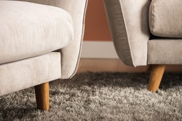 Trend Lyx 4-sits Vänstervänd L-formad Schäslongsoffa i Tyg - Beige - Möbler - Soffa - Divansoffa & schäslongsoffa - 4 sits soffa med divan