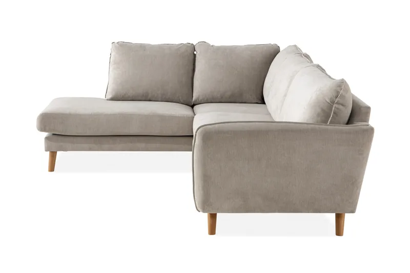 Trend Lyx 4-sits Vänstervänd L-formad Schäslongsoffa i Tyg - Beige - Möbler - Soffa - Divansoffa & schäslongsoffa - 4 sits soffa med divan