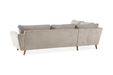 Trend Lyx 4-sits Vänstervänd L-formad Schäslongsoffa i Tyg - Beige - Möbler - Soffa - Divansoffa & schäslongsoffa - 4 sits soffa med divan
