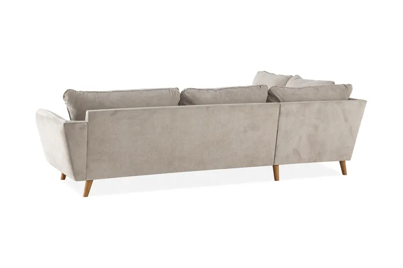 Trend Lyx 4-sits Vänstervänd L-formad Schäslongsoffa i Tyg - Beige - Möbler - Soffa - Divansoffa & schäslongsoffa - 4 sits soffa med divan