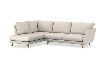 Trend Lyx 4-sits Vänstervänd L-formad Schäslongsoffa i Tyg - Beige - Möbler - Soffa - Divansoffa & schäslongsoffa - 4 sits soffa med divan