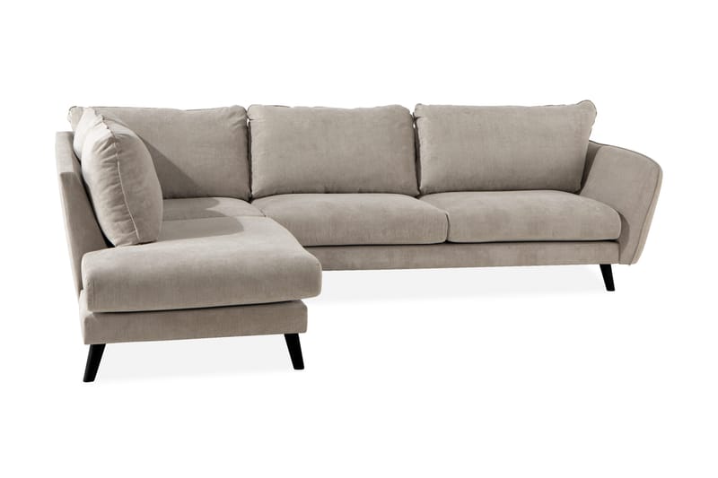 Trend Lyx 4-sits Vänstervänd L-formad Schäslongsoffa i Tyg - Beige - Möbler - Soffa - Divansoffa & schäslongsoffa - 4 sits soffa med divan