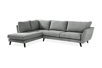 Trend Lyx 4-sits Vänstervänd L-formad Schäslongsoffa i Tyg - Grå - Möbler - Soffa - Divansoffa & schäslongsoffa - 4 sits soffa med divan