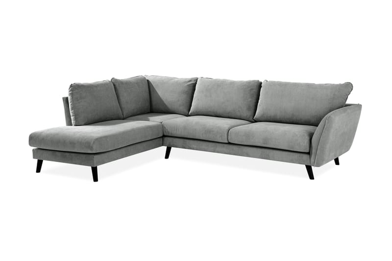 Trend Lyx 4-sits Vänstervänd L-formad Schäslongsoffa i Tyg - Grå - Möbler - Soffa - Divansoffa & schäslongsoffa - 4 sits soffa med divan