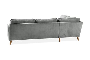 Trend Lyx 4-sits Vänstervänd L-formad Schäslongsoffa i Tyg - Grå - Möbler - Soffa - Divansoffa & schäslongsoffa - 4 sits soffa med divan