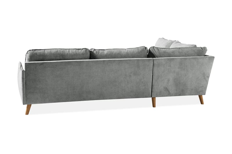 Trend Lyx 4-sits Vänstervänd L-formad Schäslongsoffa i Tyg - Grå - Möbler - Soffa - Divansoffa & schäslongsoffa - 4 sits soffa med divan
