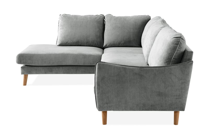 Trend Lyx 4-sits Vänstervänd L-formad Schäslongsoffa i Tyg - Grå - Möbler - Soffa - Divansoffa & schäslongsoffa - 4 sits soffa med divan