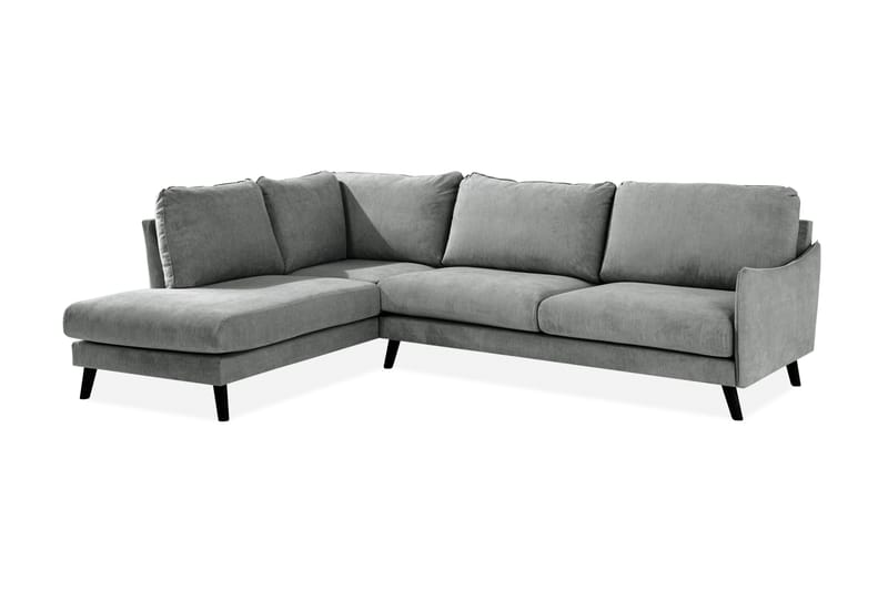 Trend Lyx 4-sits Vänstervänd L-formad Schäslongsoffa i Tyg - Grå - Möbler - Soffa - Divansoffa & schäslongsoffa - 4 sits soffa med divan