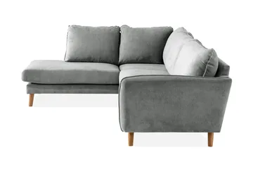 Trend Lyx 4-sits Vänstervänd L-formad Schäslongsoffa i Tyg - Grå - Möbler - Soffa - Divansoffa & schäslongsoffa - 4 sits soffa med divan