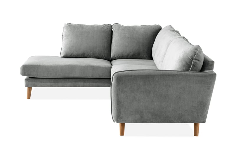 Trend Lyx 4-sits Vänstervänd L-formad Schäslongsoffa i Tyg - Grå - Möbler - Soffa - Divansoffa & schäslongsoffa - 4 sits soffa med divan