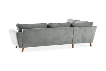 Trend Lyx 4-sits Vänstervänd L-formad Schäslongsoffa i Tyg - Grå - Möbler - Soffa - Divansoffa & schäslongsoffa - 4 sits soffa med divan