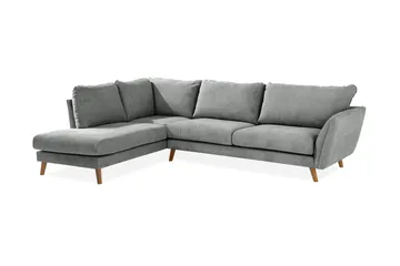 Trend Lyx 4-sits Vänstervänd L-formad Schäslongsoffa i Tyg - Grå - Möbler - Soffa - Divansoffa & schäslongsoffa - 4 sits soffa med divan