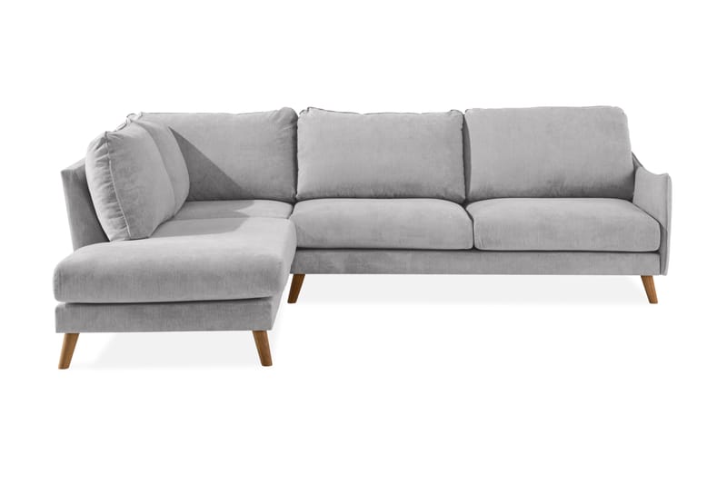 Trend Lyx 4-sits Vänstervänd L-formad Schäslongsoffa i Tyg - Ljusgrå - Möbler - Soffa - Divansoffa & schäslongsoffa - 4 sits soffa med divan