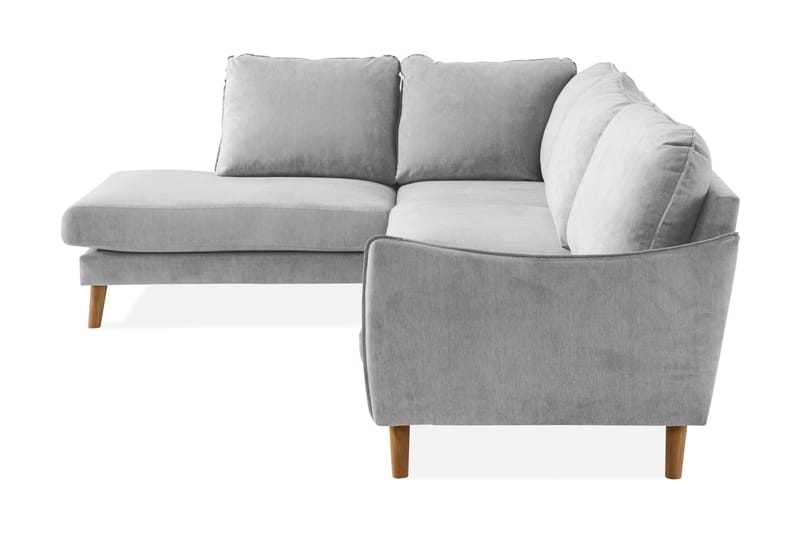 Trend Lyx 4-sits Vänstervänd L-formad Schäslongsoffa i Tyg - Ljusgrå - Möbler - Soffa - Divansoffa & schäslongsoffa - 4 sits soffa med divan