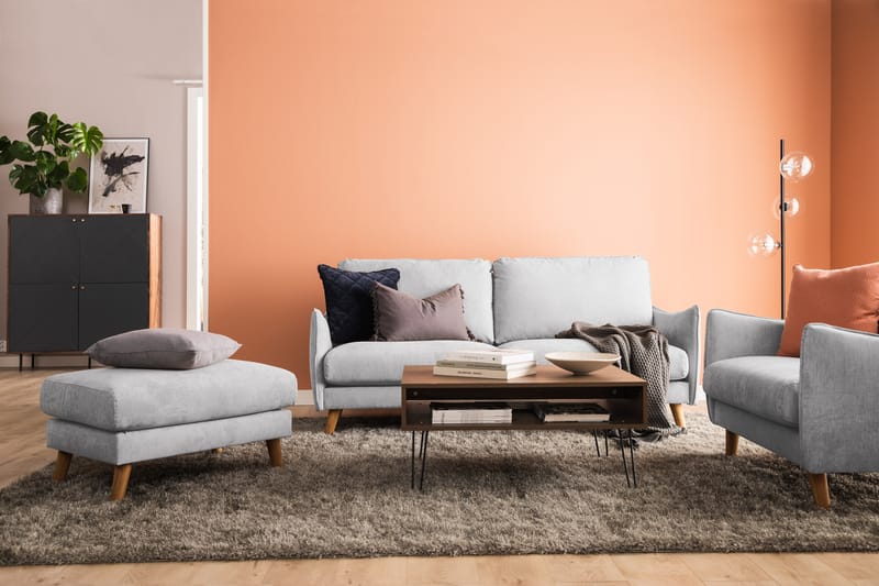 Trend Lyx 4-sits Vänstervänd L-formad Schäslongsoffa i Tyg - Ljusgrå - Möbler - Soffa - Divansoffa & schäslongsoffa - 4 sits soffa med divan