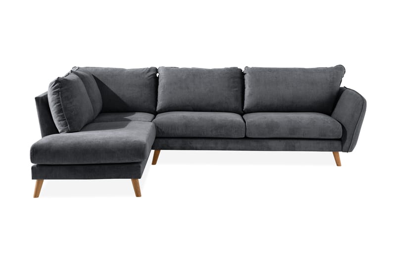 Trend Lyx 4-sits Vänstervänd L-formad Schäslongsoffa i Tyg - Mörkgrå - Möbler - Soffa - Divansoffa & schäslongsoffa - 4 sits soffa med divan