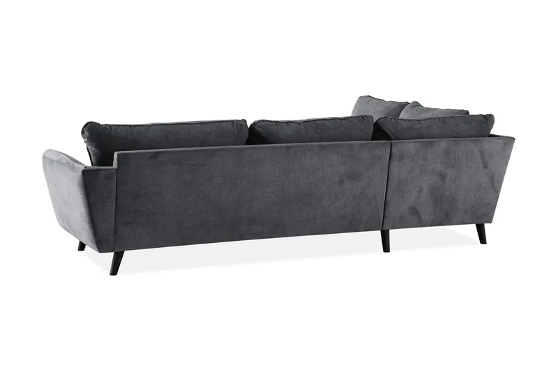 Trend Lyx 4-sits Vänstervänd L-formad Schäslongsoffa i Tyg - Mörkgrå - Möbler - Soffa - Divansoffa & schäslongsoffa - 4 sits soffa med divan