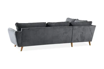 Trend Lyx 4-sits Vänstervänd L-formad Schäslongsoffa i Tyg - Mörkgrå - Möbler - Soffa - Divansoffa & schäslongsoffa - 4 sits soffa med divan
