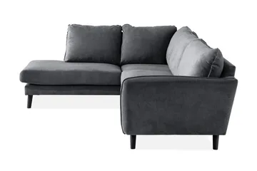 Trend Lyx 4-sits Vänstervänd L-formad Schäslongsoffa i Tyg - Mörkgrå - Möbler - Soffa - Divansoffa & schäslongsoffa - 4 sits soffa med divan