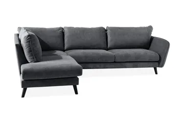 Trend Lyx 4-sits Vänstervänd L-formad Schäslongsoffa i Tyg - Mörkgrå - Möbler - Soffa - Divansoffa & schäslongsoffa - 4 sits soffa med divan
