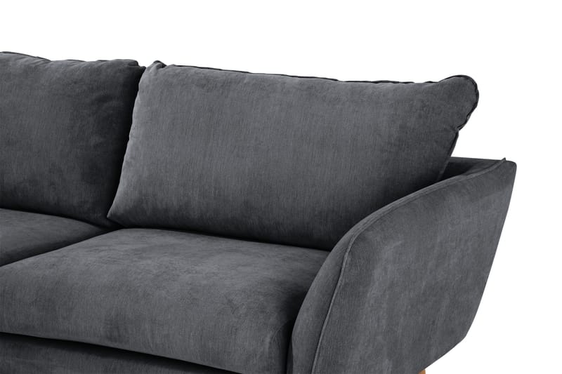 Trend Lyx 4-sits Vänstervänd L-formad Schäslongsoffa i Tyg - Mörkgrå - Möbler - Soffa - Divansoffa & schäslongsoffa - 4 sits soffa med divan