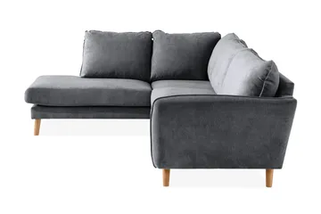 Trend Lyx 4-sits Vänstervänd L-formad Schäslongsoffa i Tyg - Mörkgrå - Möbler - Soffa - Divansoffa & schäslongsoffa - 4 sits soffa med divan