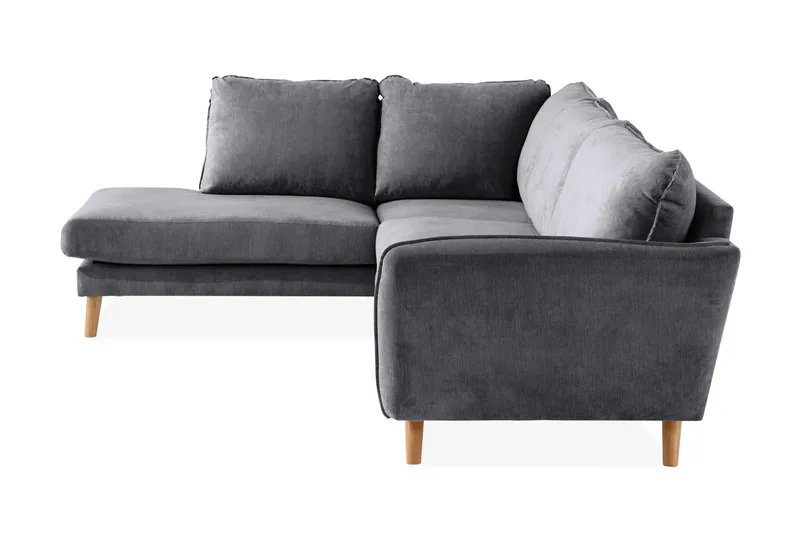 Trend Lyx 4-sits Vänstervänd L-formad Schäslongsoffa i Tyg - Mörkgrå - Möbler - Soffa - Divansoffa & schäslongsoffa - 4 sits soffa med divan