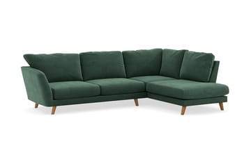 Trend Lyx Schäslongsoffa Höger - Grön Sammet - Möbler - Soffa - Divansoffa & schäslongsoffa - 4 sits soffa med divan